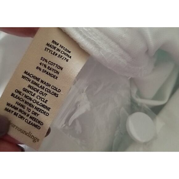 NEW Soft Surroundings Superla 2X Stretch Pull On Straight Leg Crop White Pants - Picture 10 of 12